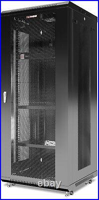 27U Wall Mount Server Rack Locking Network Cabinet Data IT Enclosure VENTED Door