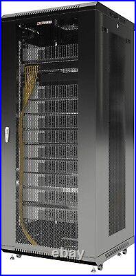 27U Wall Mount Server Rack Locking Network Cabinet Data IT Enclosure VENTED Door
