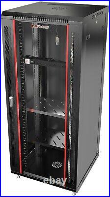 27U Wall Mount Server Rack Network Cabinet Locking AvData Enclosure 24-Inch Deep