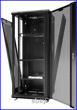 27U Wall Mount Server Rack Network Cabinet Locking Av Data Enclosure VENTED DOOR