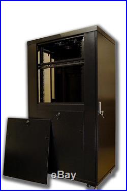32U 35 Deep IT Free Standing Server Rack Cabinet Enclosure. Fits Most Servers