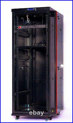 32U IT Rack Server Cabinet 39 Inch Depth Portable Network Enclosure with Bonus