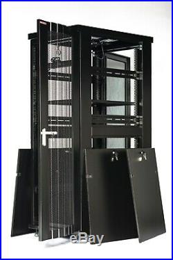 32U Server Rack Cabinet Network IT Data Enclosure Mesh Vented Doors $190 BONUS