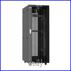 32U Server Rack IT Cabinet Data Network Rack Enclosure 24-Inch Deep Rack Stand