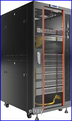 32U Server Rack Network Cabinet 32 Inch Depth Lockable Data Enclosure IT Box