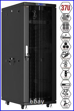 37U Server Rack IT Cabinet Data Network Rack Enclosure 32-Inch Deep Rack Stand