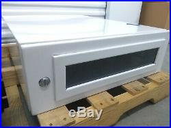 3U Rack Enclosure Cabinet Table Top White Steel 2-Door Front Glass Drawer Slides