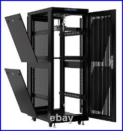 42U Server Rack Cabinet Network IT Data Enclosure Mesh Vented Doors $190 BONUS