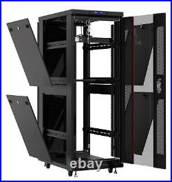 42U Server Rack IT Cabinet Data Network Rack Enclosure 24-Inch Deep Rack Stand