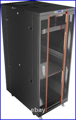 42U Server Rack Network Cabinet 32 Inch Depth Lockable Data Enclosure IT Box