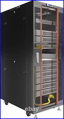 42U Server Rack Network Cabinet 32 Inch Depth Lockable Data Enclosure IT Box
