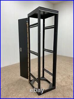 42u 19 Rack Enclosure Cabinet, 4 Post, Open Frame, Adjustable Depth & Back Door