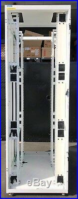 48U DAMAC Server Rack Cabinet Enclosure with Side Panels+Wheels, Square Holes