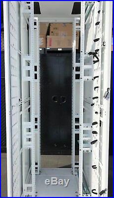 48U DAMAC Server Rack Cabinet Enclosure with Side Panels+Wheels, Square Holes