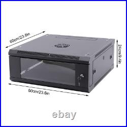 4U 24 Deep Wall Mount Network Server Rack Data Cabinet Enclosure Glass Front 4U 24 Deep Wall Mount Network Server Rack Data Cabinet Enclosure Glass Front