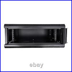 4U Cabinet Rack Enclosure Wall Mount Cabinet With Glass Door TOP Server Durable