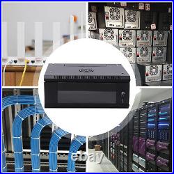 4U Modern Wall Mount Network Server Cabinet Enclosure Rack Black With Lock Door