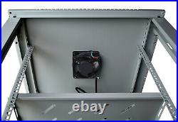 6U IT Rack Server Cabinet Enclosure Light Gray with PDU Shelf Fan Hardware