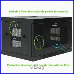 6U Wall Mount Network Server 19 Inch Cabinet Rack Enclosure Perforated Door Lock