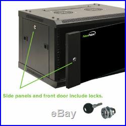 6U Wall Mount Network Server 19 Inch IT Cabinet Rack Enclosure Glass Door Lock