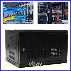 6U Wall Mount Network Server Cabinet Enclosure Rack Locking Door 60kg Load