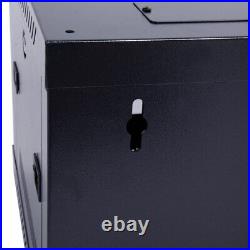 6U Wall Mount Network Server Data Cabinet Enclosure Rack Door Lock Cooling Fan