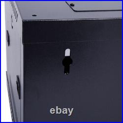 6U Wall Mount Network Server Data Cabinet Enclosure Rack Glass Door Lock with Fan