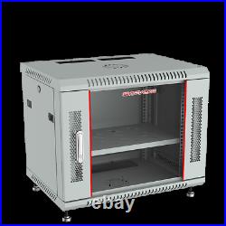 6U Wall Mount Network Server Rack AV Cabinet Enclosure PDU FAN Shelf -Gray