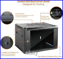 6U Wall Mount Server Cabinet IT Network Rack Enclosure Lockable Door and Side Pa