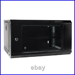 6U Wall Mount Server Cabinet IT Network Rack Enclosure Lockable Glass Door Black 6U Wall Mount Server Cabinet IT Network Rack Enclosure Lockable Glass Door Black