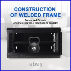 6U Wall Mount Server Cabinet IT Network Rack Enclosure Lockable Glass Door Black 6U Wall Mount Server Cabinet IT Network Rack Enclosure Lockable Glass Door Black