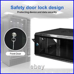 6U Wall Mount Server Cabinet IT Network Rack Enclosure Lockable Glass Door Black 6U Wall Mount Server Cabinet IT Network Rack Enclosure Lockable Glass Door Black
