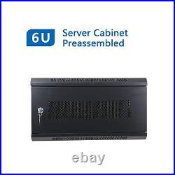 6U Wall Mount Server Cabinet IT Network Rack Enclosure Locking Door Black