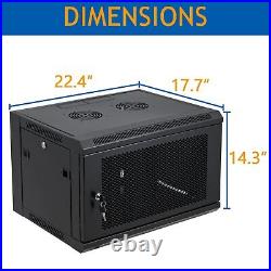 6U Wall Mount Server Cabinet Network Rack Vented Enclosure Locking Door