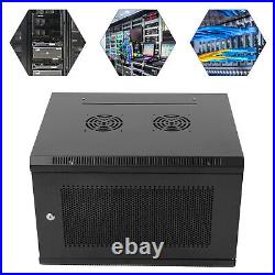 6U Wall Mount Server Cabinet Network Rack Vented Enclosure Locking Door Durable