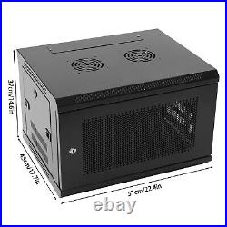 6U Wall Mount Server Cabinet Network Rack Vented Enclosure Locking Door Durable