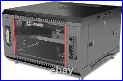 6U Wall Mount Server Rack Locking Network Cabinet Box Data Enclosure 24 Depth