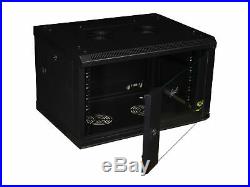 6U Wall mount Cabinet Enclosure 19in Server Network Rack With Locking Glass Door