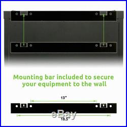 9U IT Wall Mount Network Server Cabinet Rack Enclosure Glass Door Lock withshelves