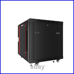 9U Server Rack Locking Network Cabinet Data Enclosure with PDU-Feet-Fan-Shelf