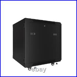 9U Server Rack Locking Network Cabinet Data Enclosure with PDU-Feet-Fan-Shelf