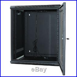 9U Wall Mount IT Server Network Cabinet Rack Enclosure Glass Door Lock 24 Deep