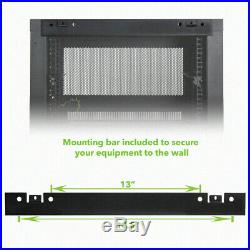 9U Wall Mount Network Server 19 Inch Cabinet Rack Enclosure Perforated Door Lock