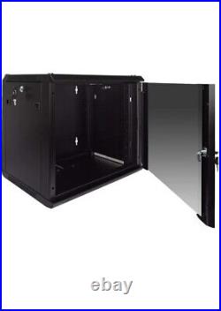 9U Wall Mount Network Server 19 Inch IT Cabinet Rack Enclosure Glass Door Lock