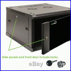 9U Wall Mount Network Server 19 Inch IT Cabinet Rack Enclosure Glass Door Lock