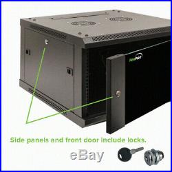 9U Wall Mount Network Server 600mm Depth Cabinet Rack Enclosure Glass Door Lock