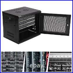 9U Wall Mount Network Server Rack Cabinet Enclosure 19'' Deep with Door Lock