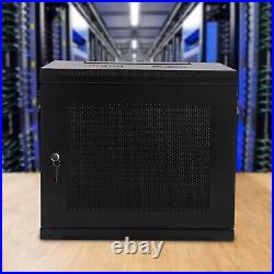 9U Wall Mount Server Cabinet Network Rack 19in Vented Enclosure with Locking Door