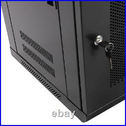 9U Wall Mount Server Cabinet Network Rack Vented Enclosure Lock Door 574550cm