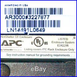 APC AR3000 #3227877 42U 19 NetShelter Rack Enclosure Cabinet withCasters No Sides